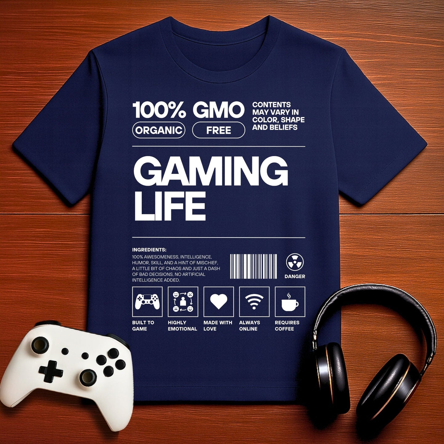 T-Shirt Navy / S 100% Organic Gaming T-shirt
