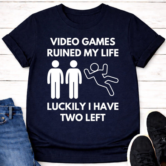 T-Shirt Navy / S 2 Lives Left T-shirt