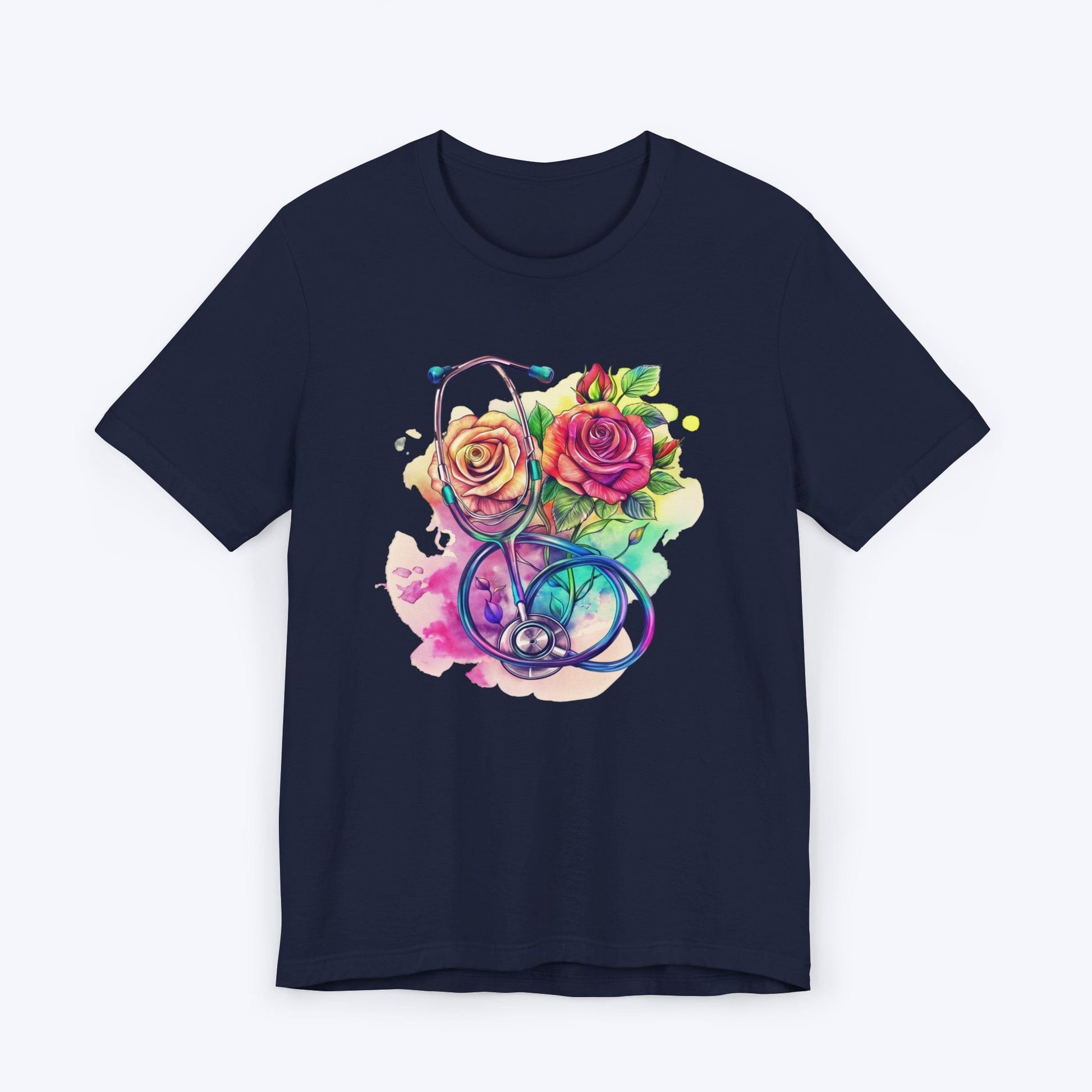 T-Shirt Navy / S Abstract Rosy Stethoscope T-shirt