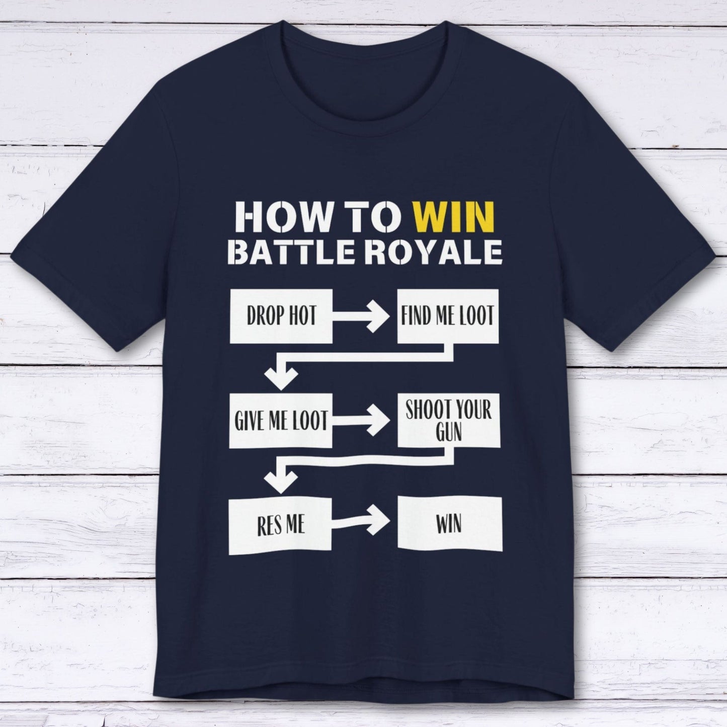 T-Shirt Navy / S Battle Royale Basics: Loot, Shoot, Revive! T-shirt