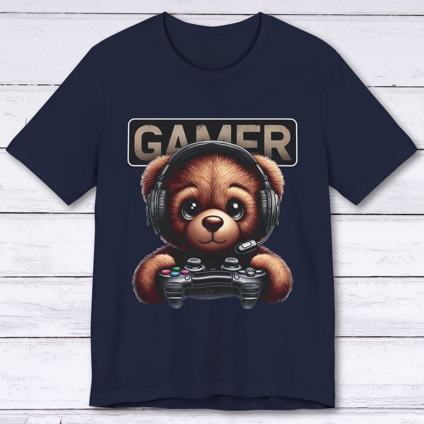 T-Shirt Navy / S Bear With Me, I'm Gaming T-shirt