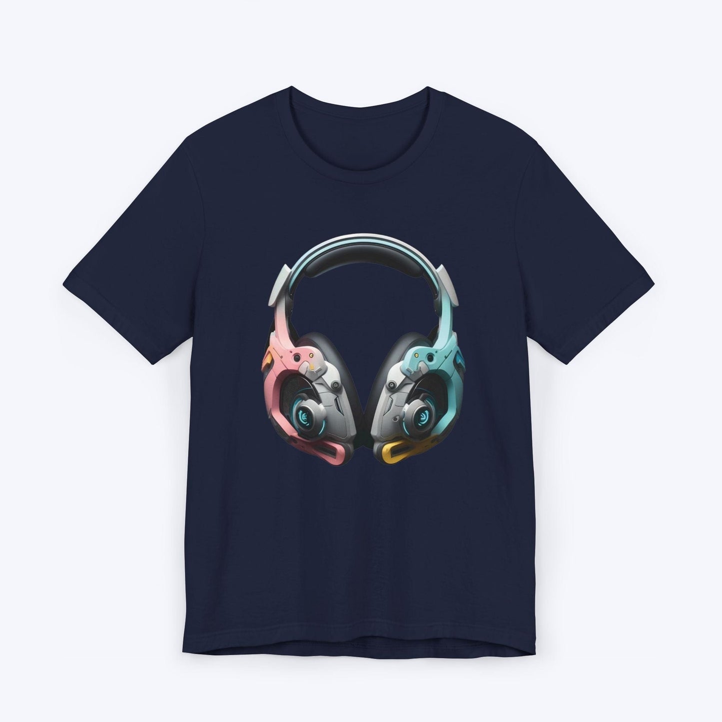 T-Shirt Navy / S Cyber Psychosis Gaming Headphones T-shirt