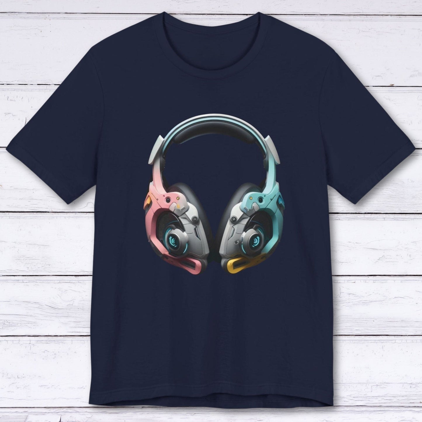 T-Shirt Navy / S Cyber Psychosis Gaming Headphones T-shirt