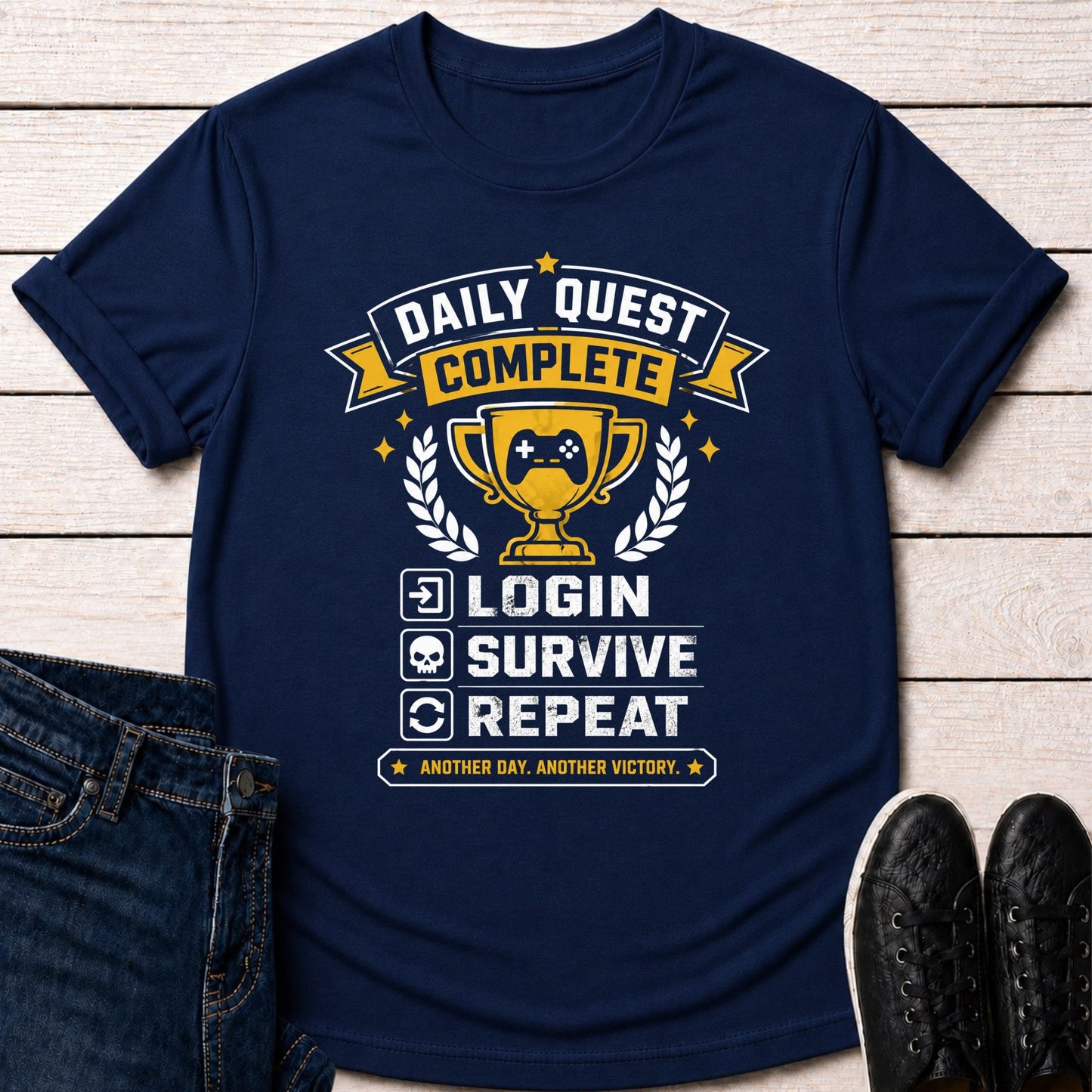 T-Shirt Navy / S Daily Quest Complete T-shirt