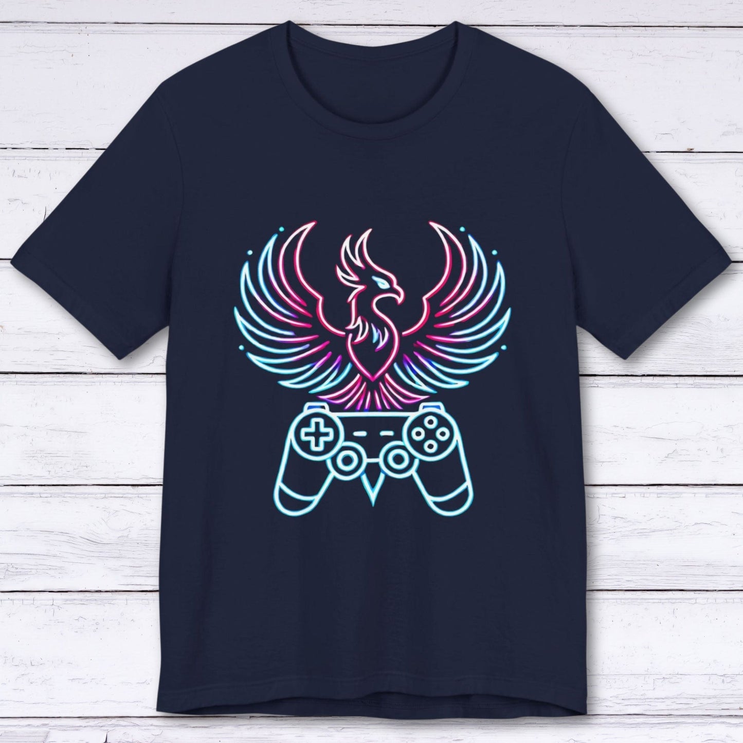 T-Shirt Navy / S Eternal Gamer: Neon Phoenix T-shirt