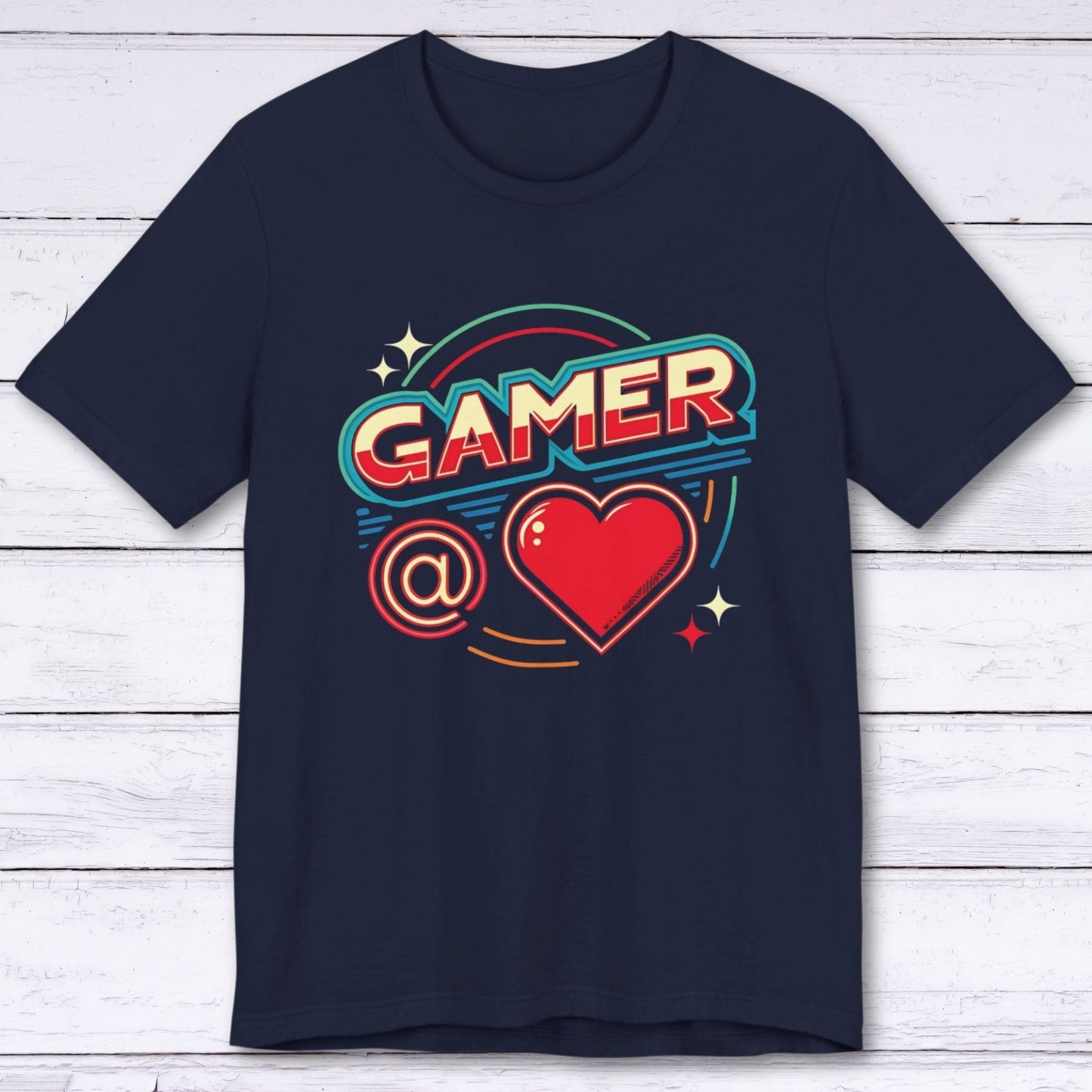 T-Shirt Navy / S Gamer at Heart - Retro T-shirt