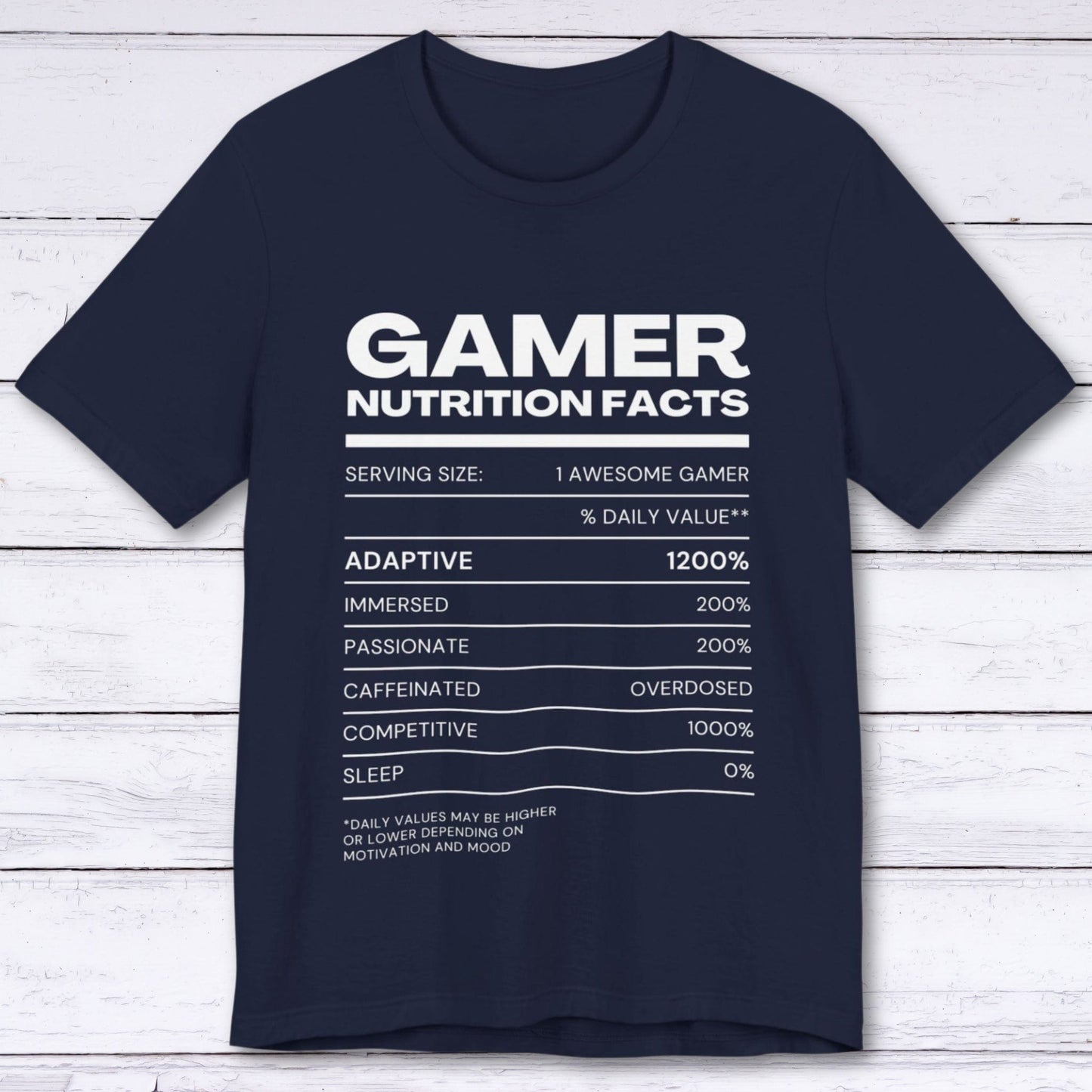 T-Shirt Navy / S Gamer Nutrition Facts T-shirt