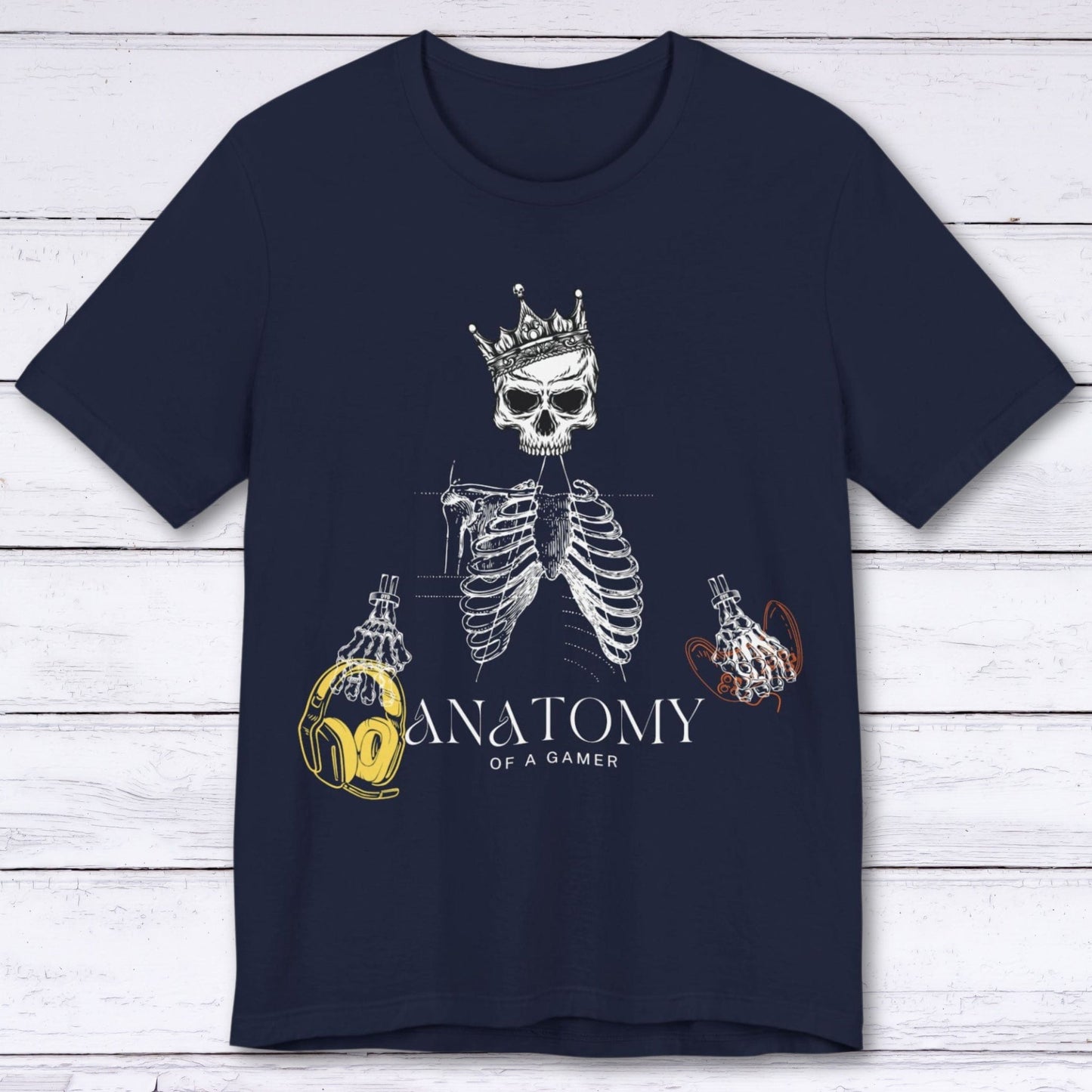 T-Shirt Navy / S Gamer's Anatomy: Bones & Buttons T-shirt