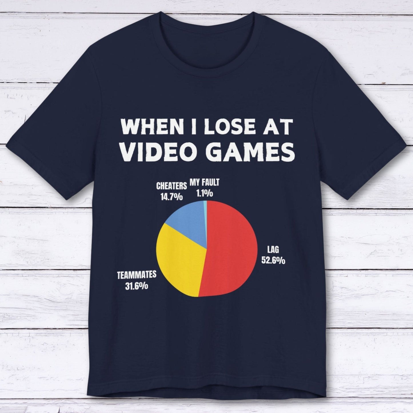 T-Shirt Navy / S Gamers Excuse Pie Chart T-shirt