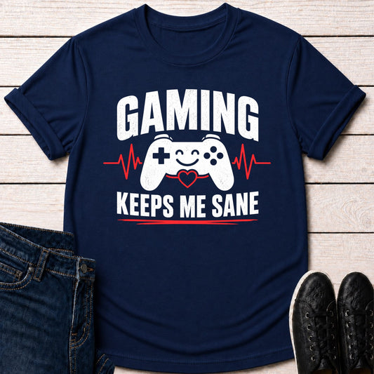 T-Shirt Navy / S Gaming Keeps Me Sane T-shirt