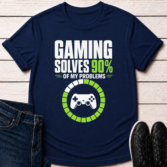 T-Shirt Navy / S Gaming Solves My Problems T-shirt