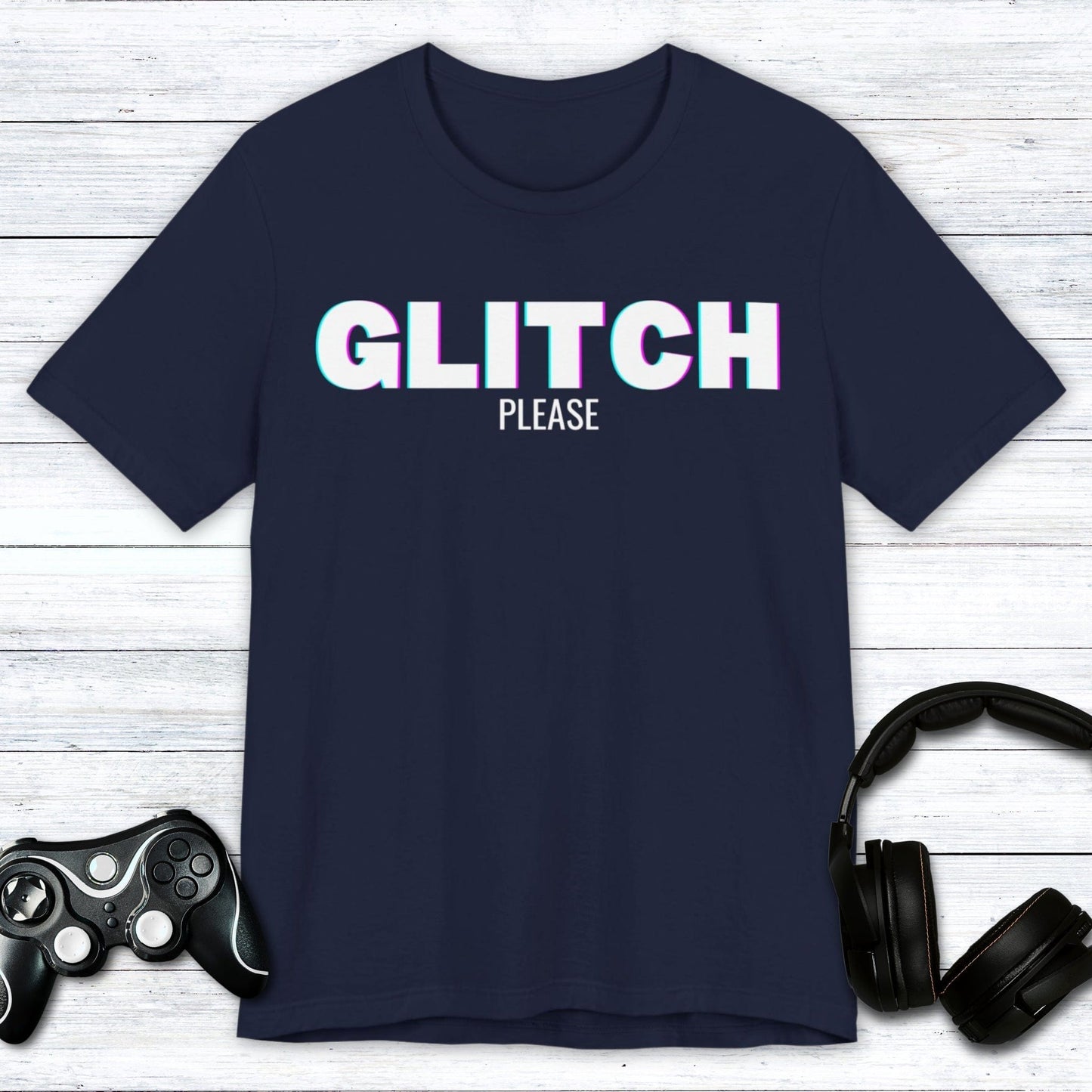 T-Shirt Navy / S Glitch Please T-shirt