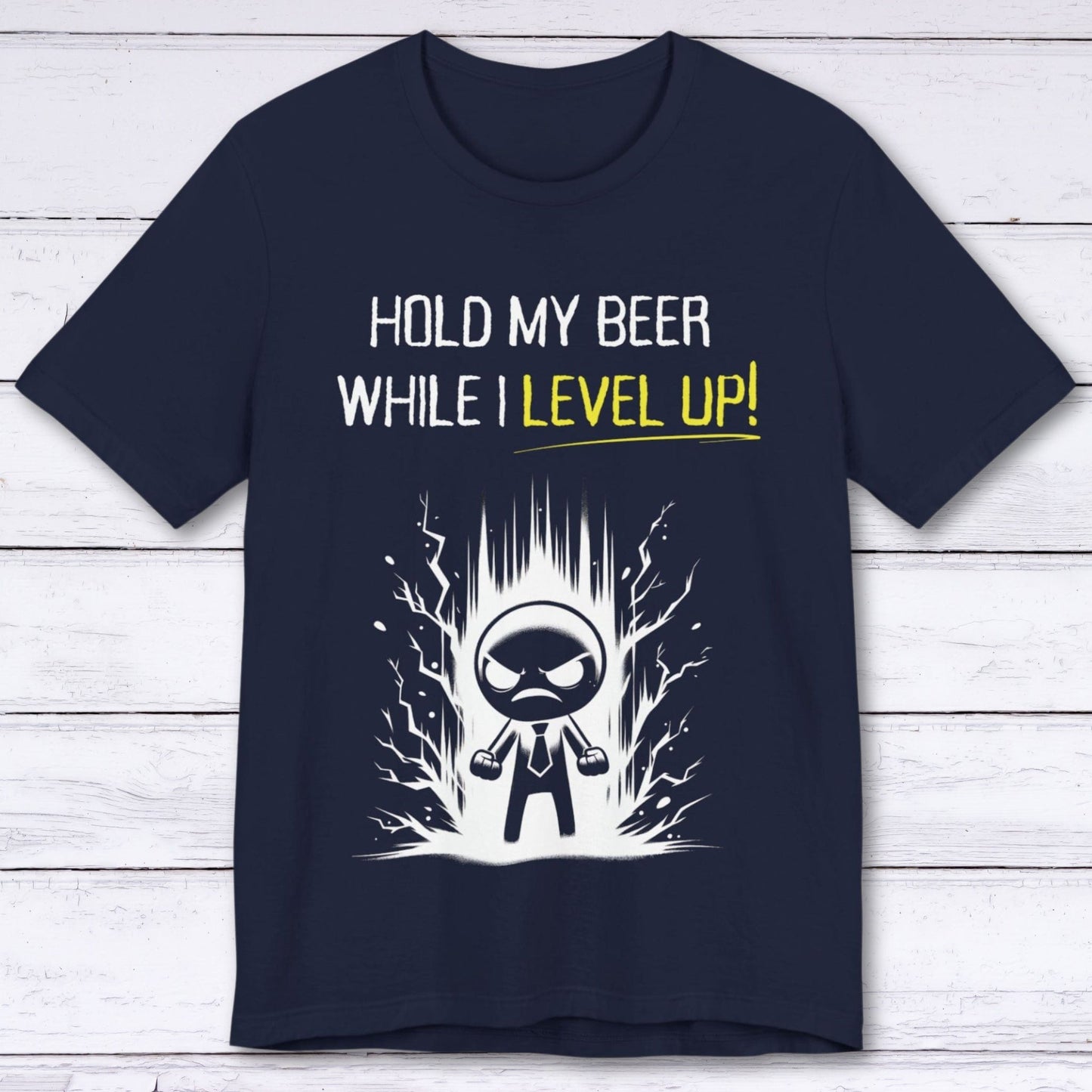 T-Shirt Navy / S Hold My Beer "Level Up" T-shirt