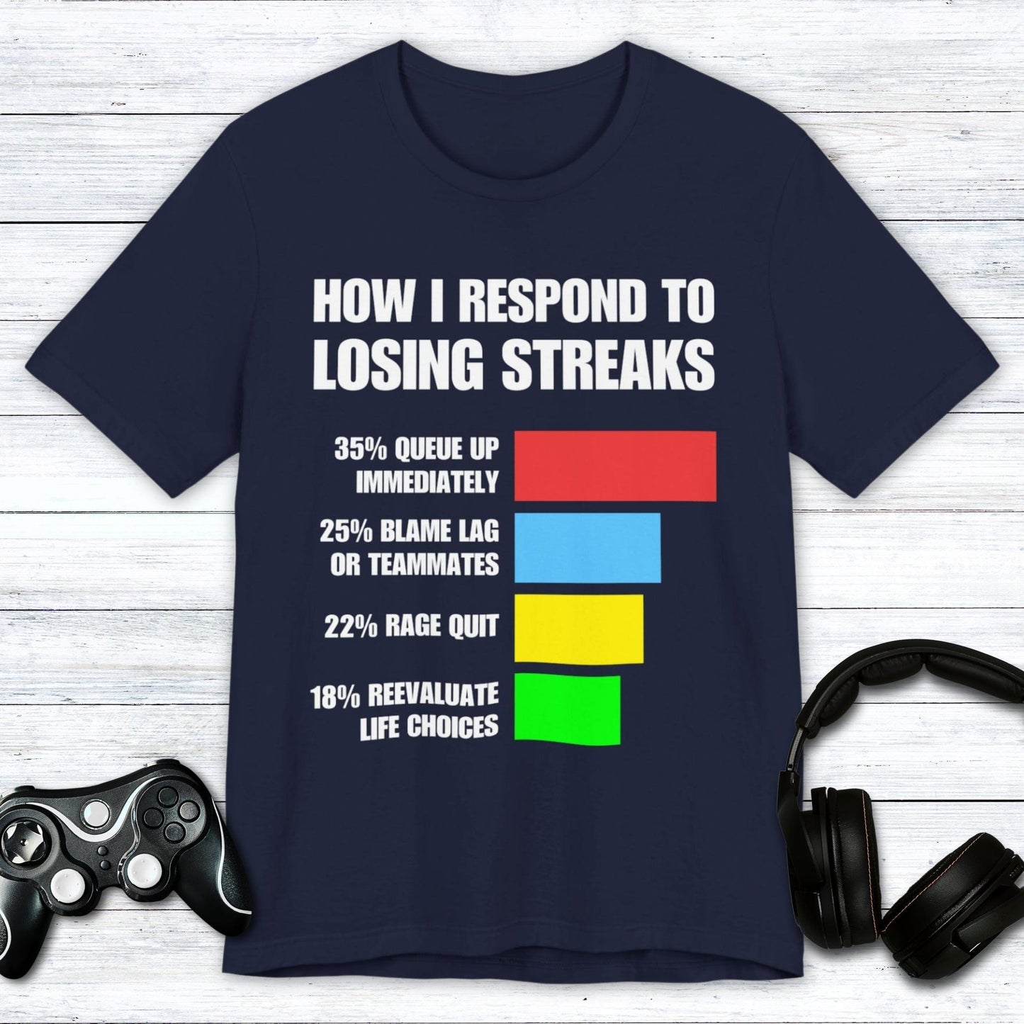 T-Shirt Navy / S How I Respond to Losing Streaks T-shirt