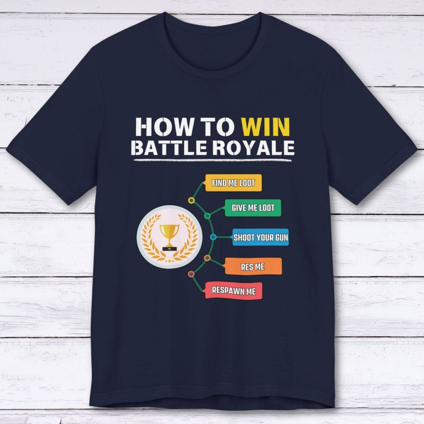 T-Shirt Navy / S How to Win Battle Royale (Gamer) T-shirt