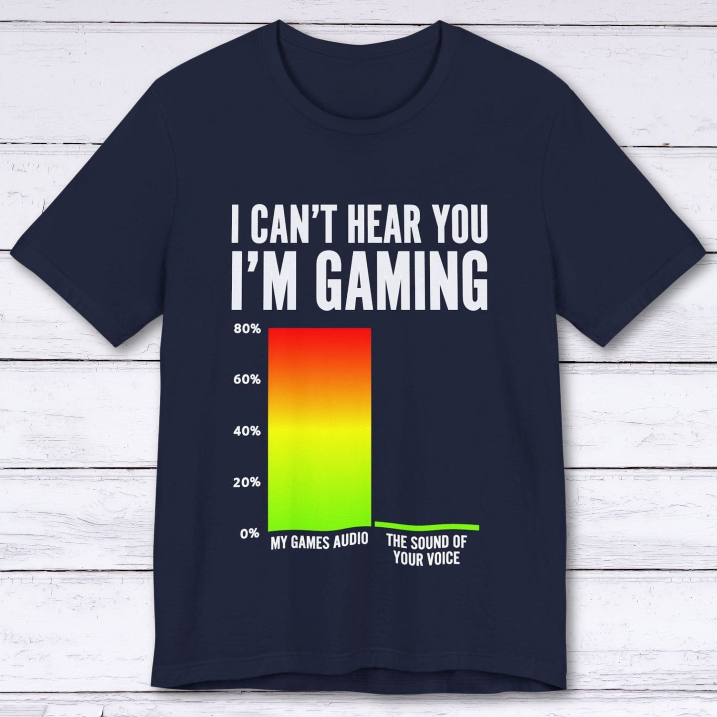 T-Shirt Navy / S I Can't Hear You (Bar Chart) T-shirt