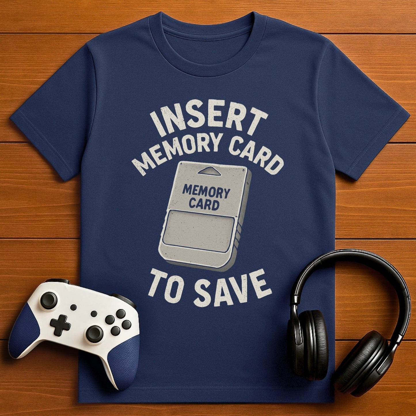 T-Shirt Navy / S Insert Memory Card to Save T-shirt