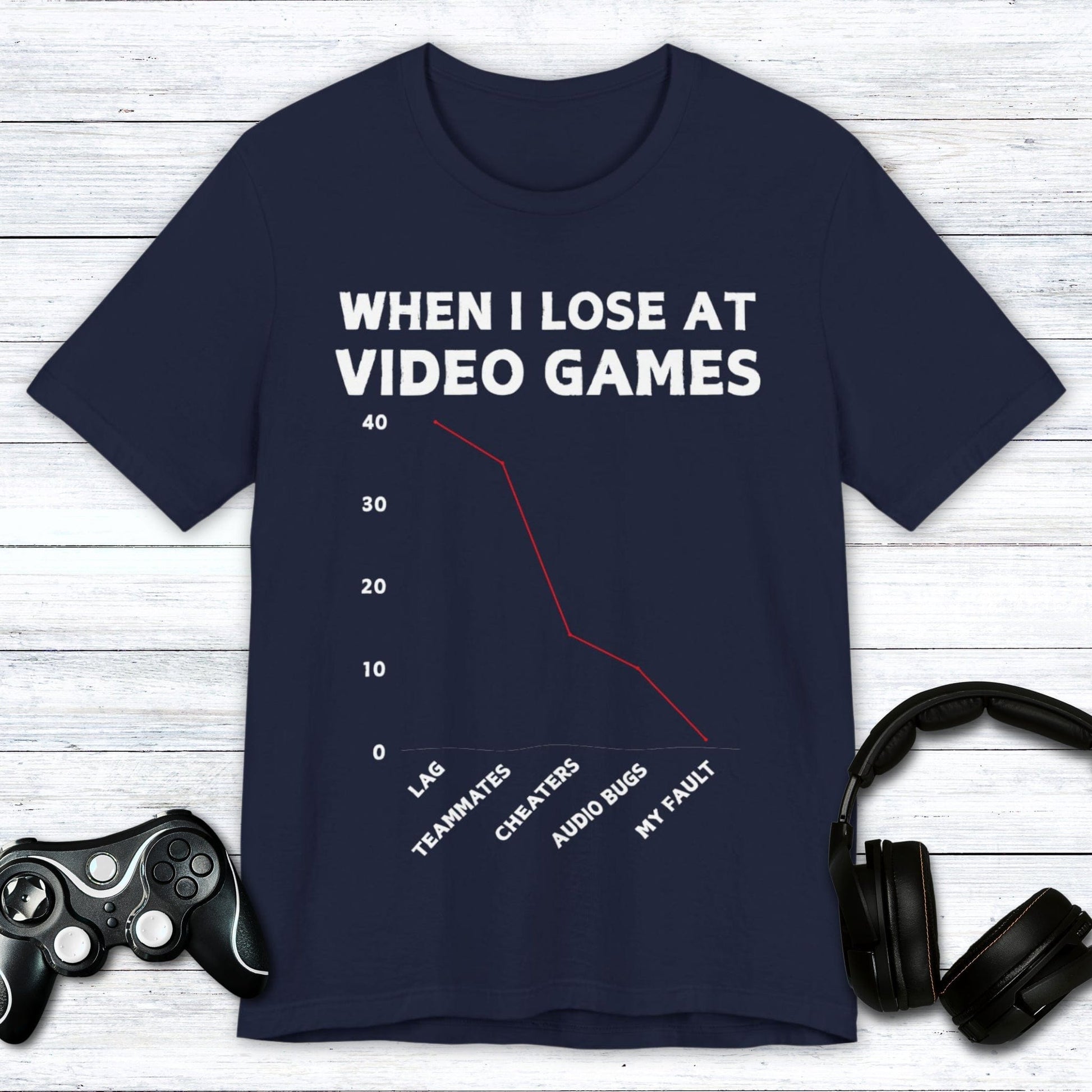 T-Shirt Navy / S It's Rarely My Fault Gamer T-shirt