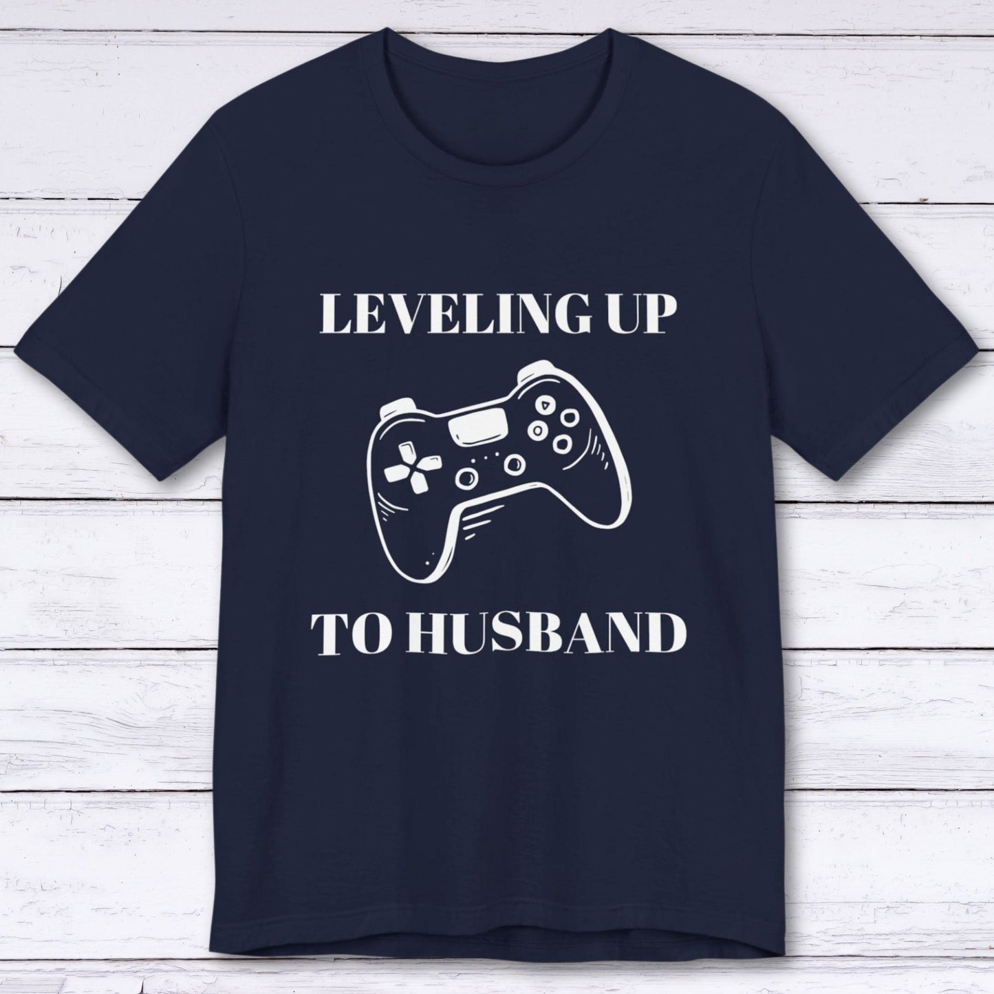 T-Shirt Navy / S Leveling Up To Husband T-shirt