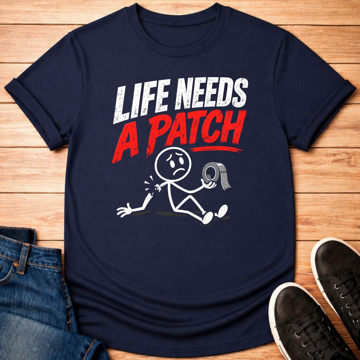 T-Shirt Navy / S Life Needs a Patch T-shirt