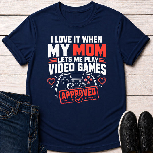 T-Shirt Navy / S Mom Approved Gamer T-shirt
