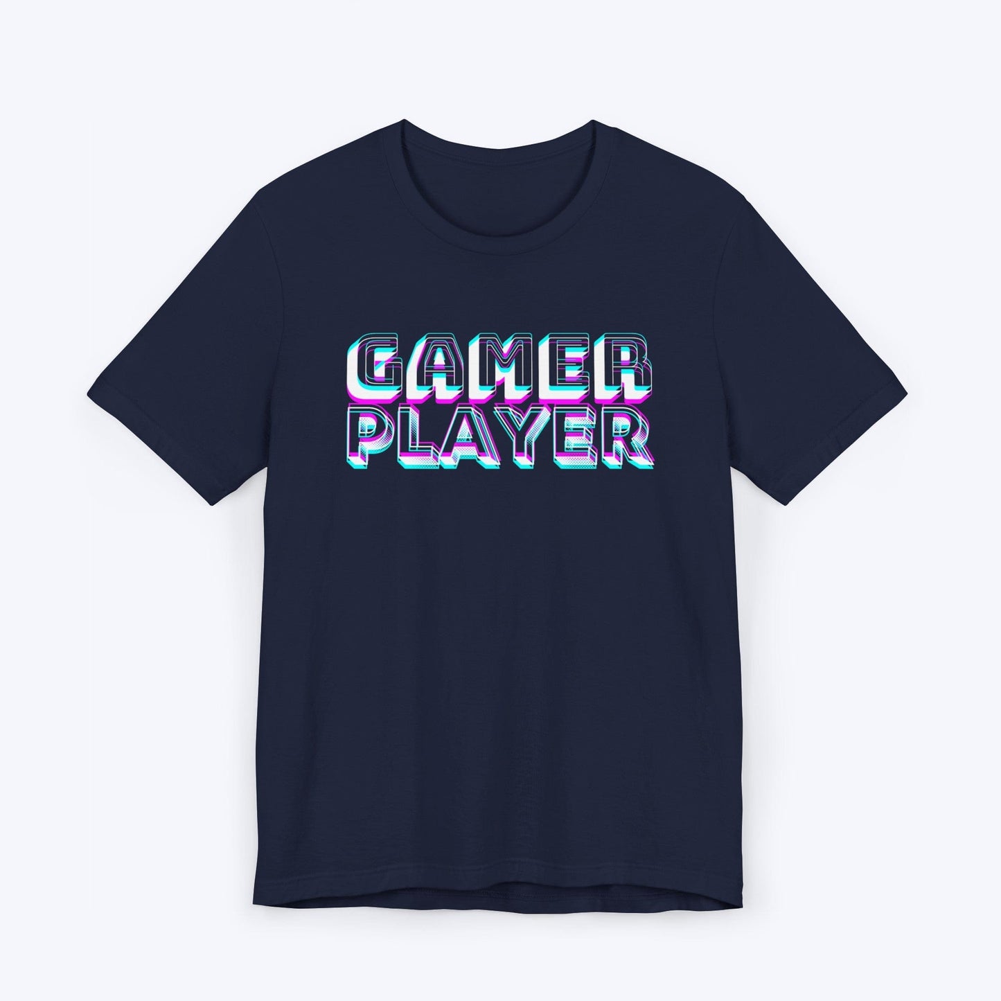 T-Shirt Navy / S Neon Pixels: GAMER PLAYER T-shirt