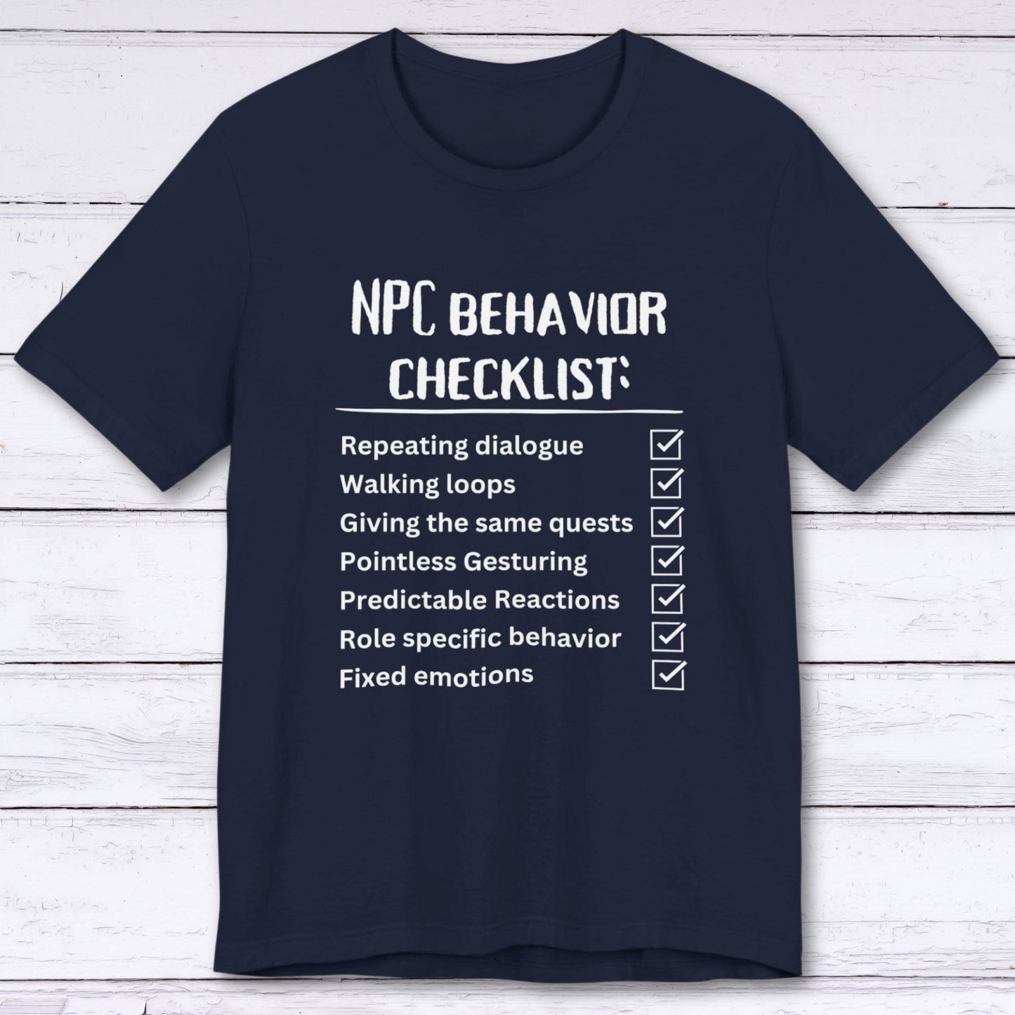 T-Shirt Navy / S NPC Behavior Checklist T-shirt