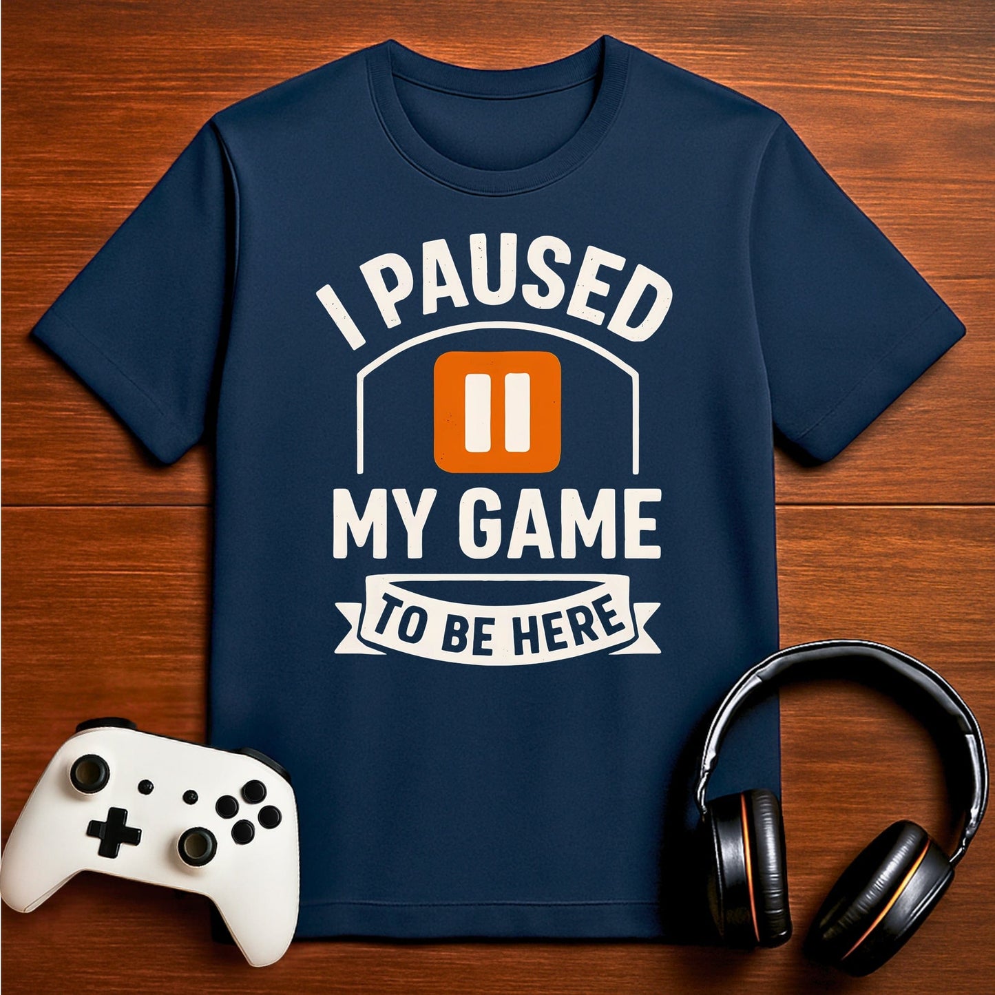 T-Shirt Navy / S Paused for Attention Gaming T-shirt