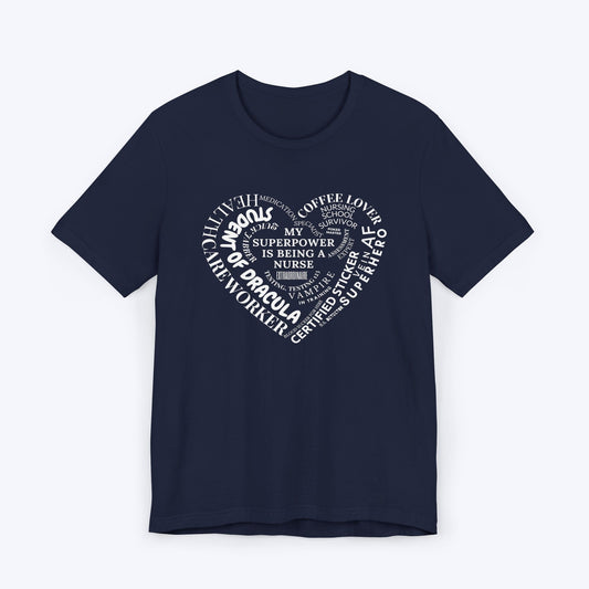T-Shirt Navy / S Superpower Heart Nurse T-shirt
