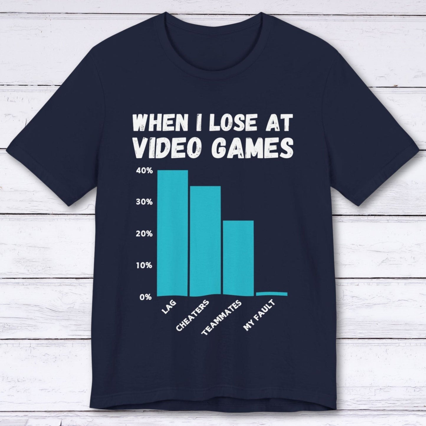 T-Shirt Navy / S When I Lose at Video Games (Bar Chart) T-shirt