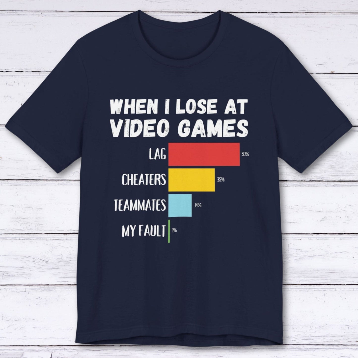 T-Shirt Navy / S When I Lose at Video Games (Cheaters Edition) T-shirt