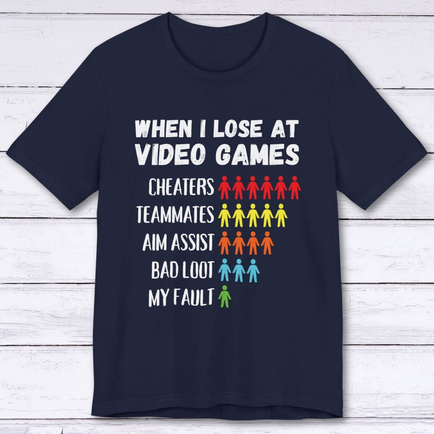 T-Shirt Navy / S When I Lose At Video Games (Pictograph 2nd Edition) T-shirt