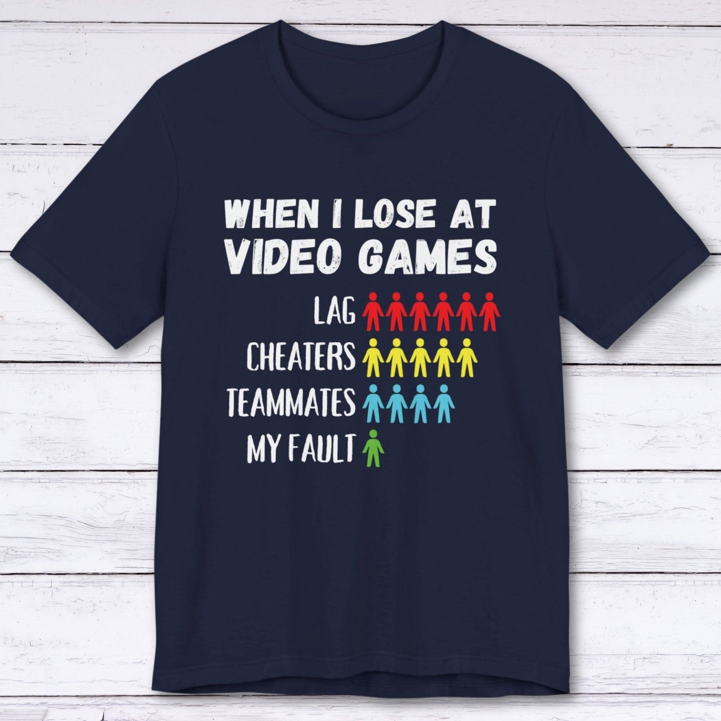 T-Shirt Navy / S When I Lose At Video Games (Pictograph Edition) T-shirt