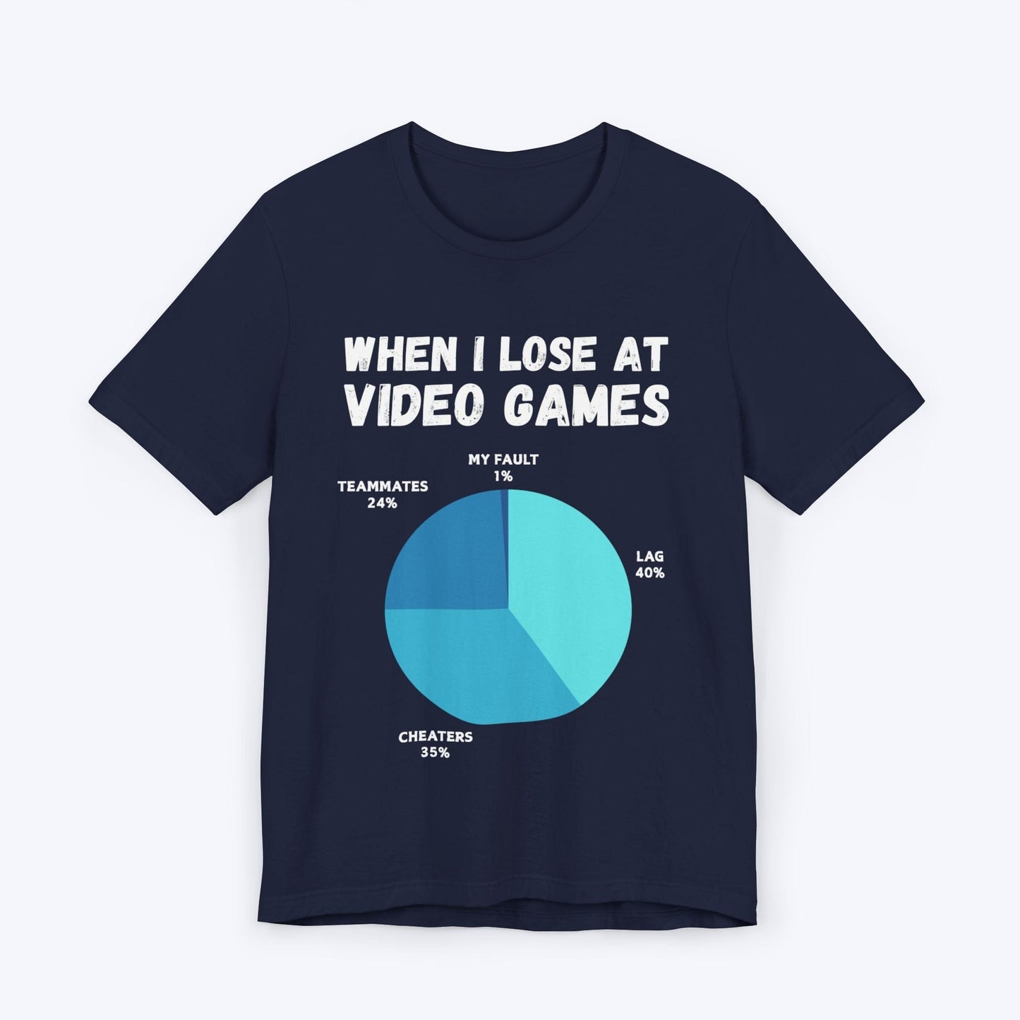 T-Shirt Navy / S When I Lose at Video Games (Pie Chart) T-shirt