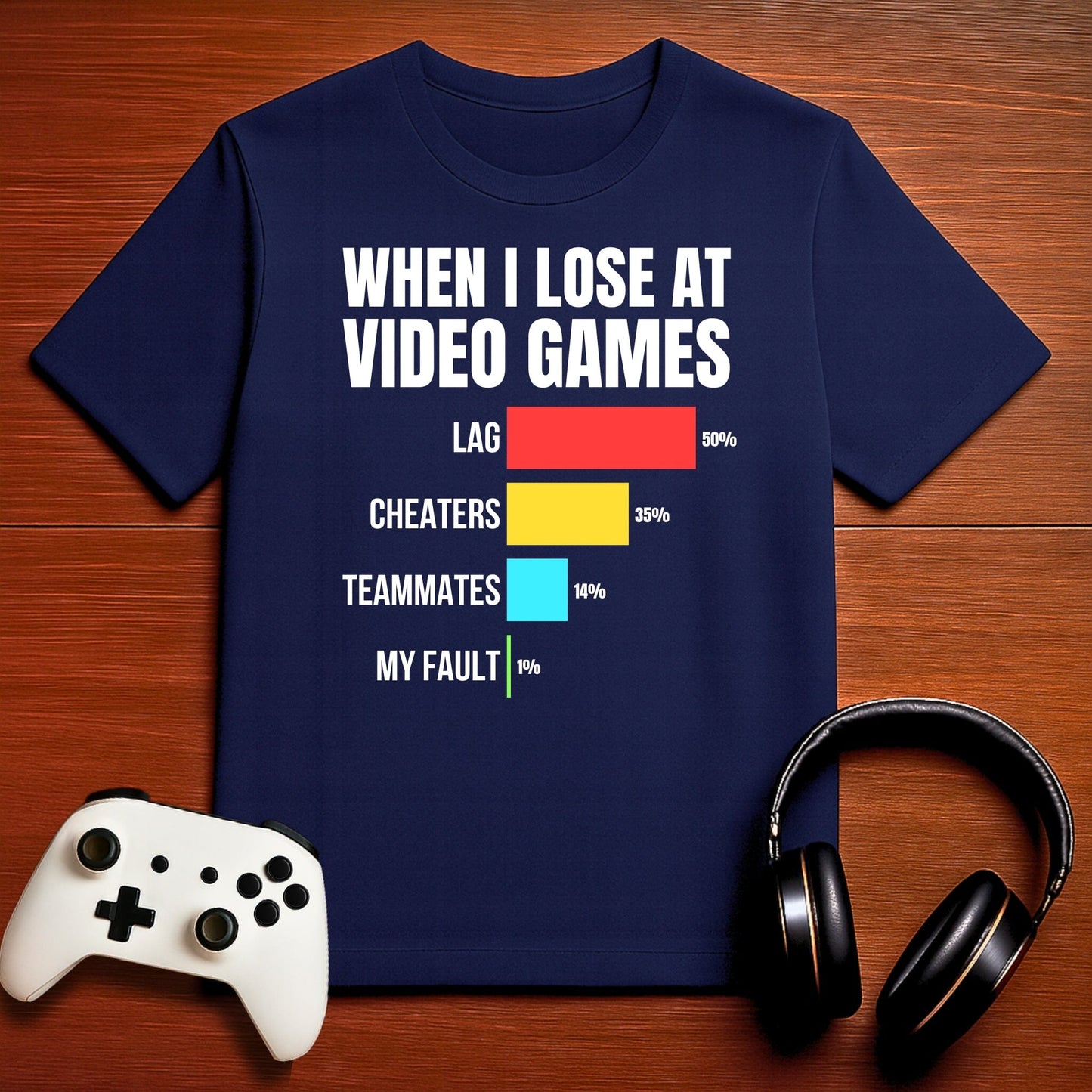 T-Shirt Navy / S When I Lose at Video Games T-shirt