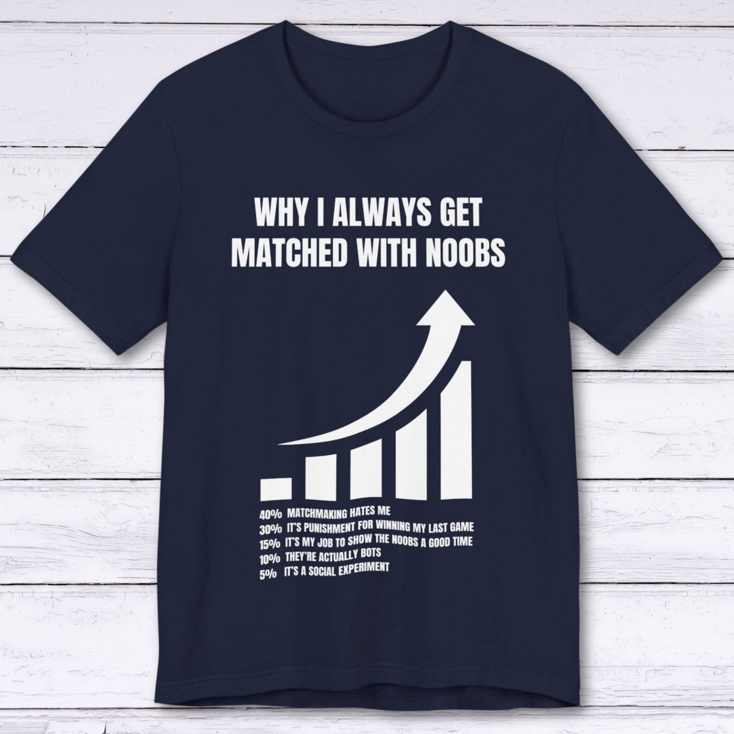 T-Shirt Navy / S Why I Always Get Matched With Noobs T-shirt