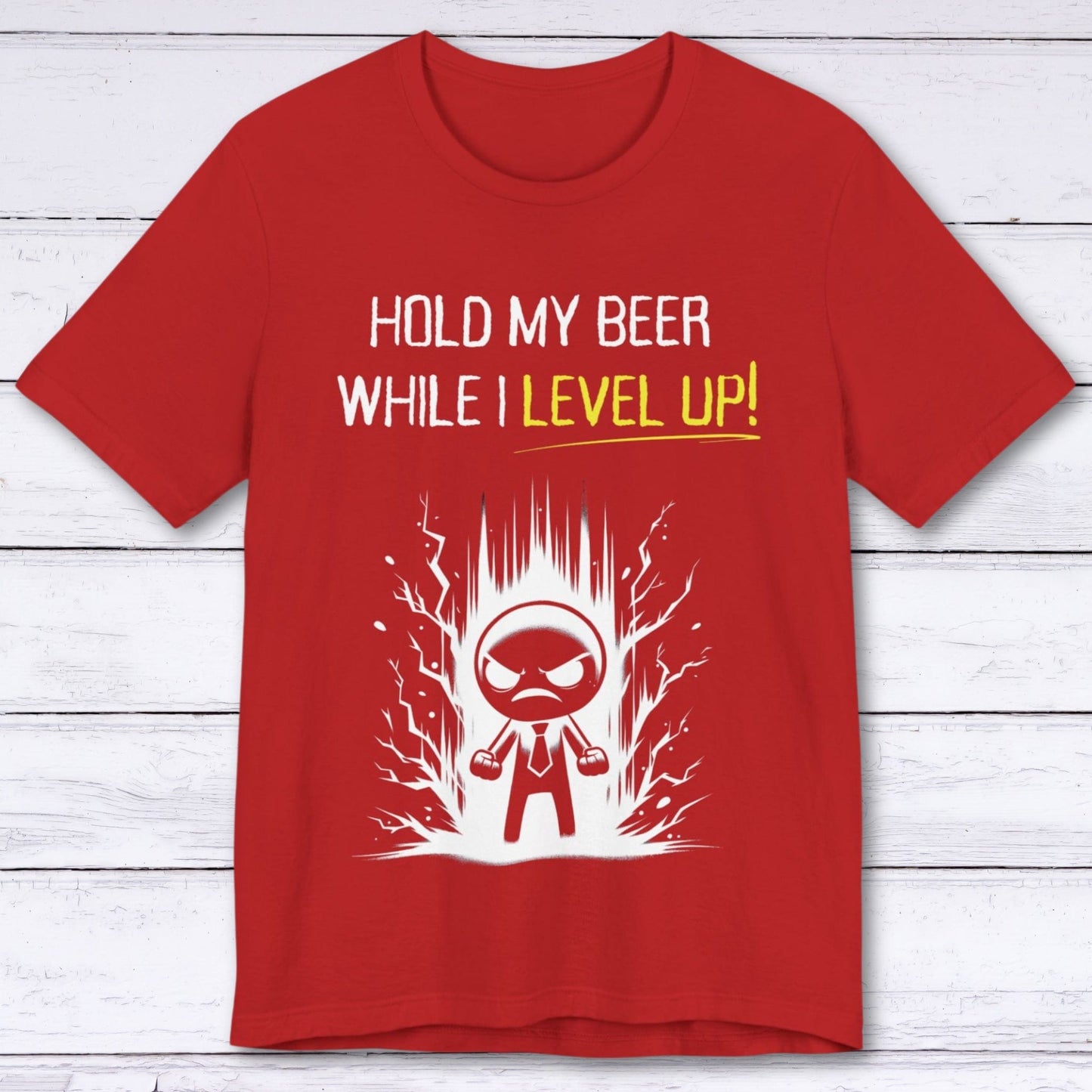 T-Shirt Red / S Hold My Beer "Level Up" T-shirt