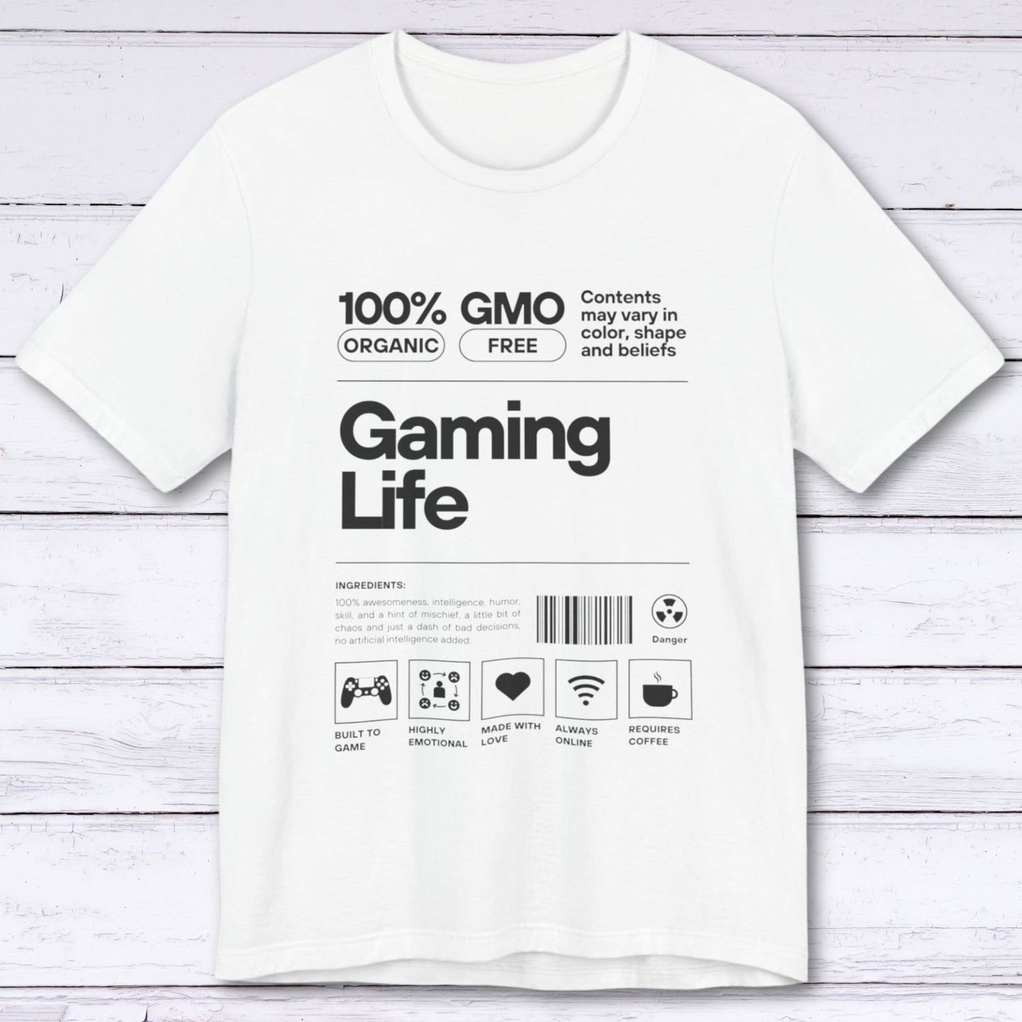 T-Shirt White / S 100% Organic Gaming T-shirt