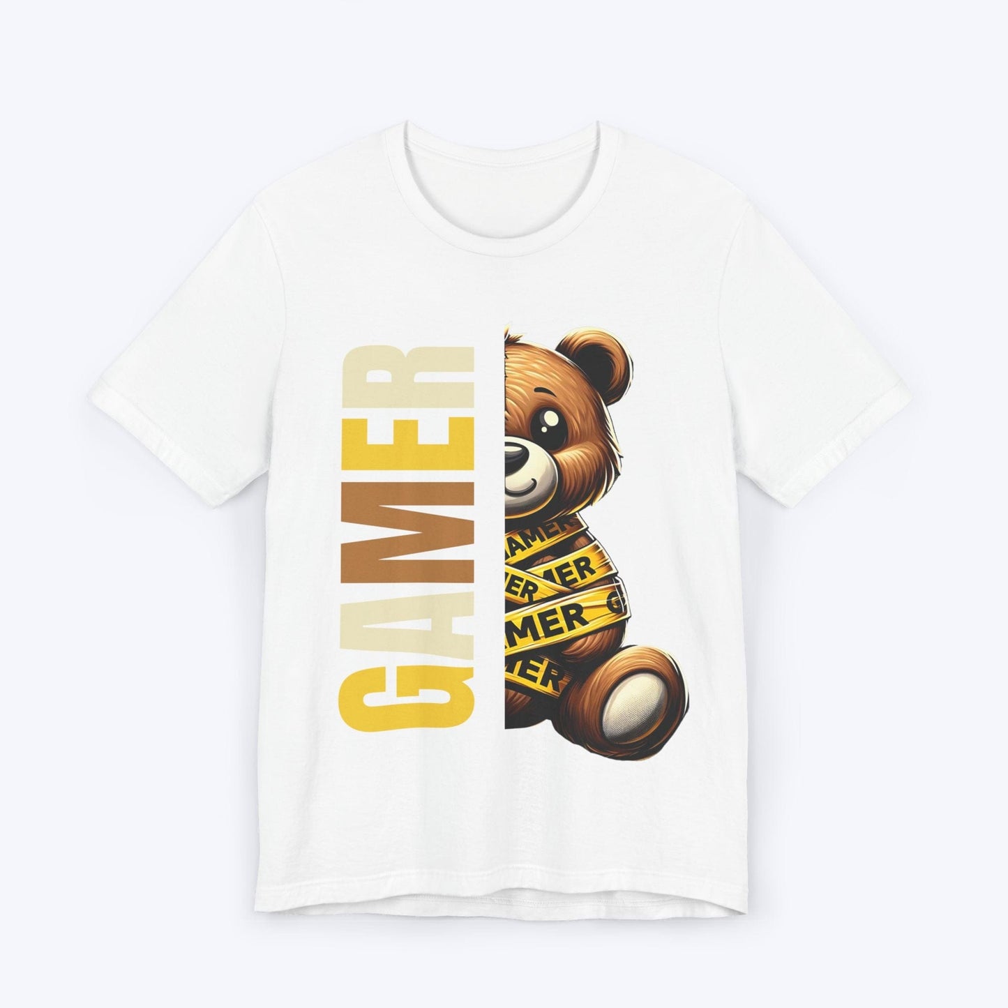 T-Shirt White / S Caution Gamer Bear T-shirt