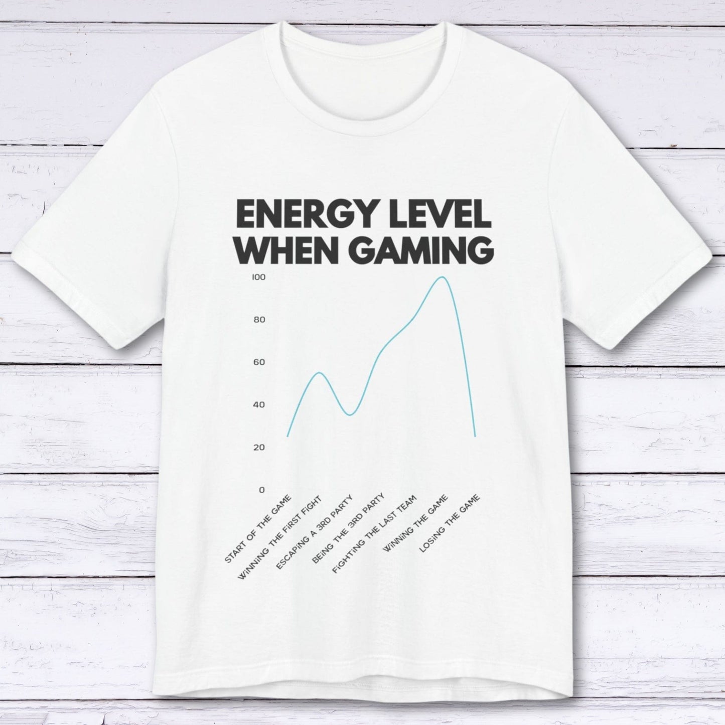 T-Shirt White / S Energy Level When Gaming T-shirt