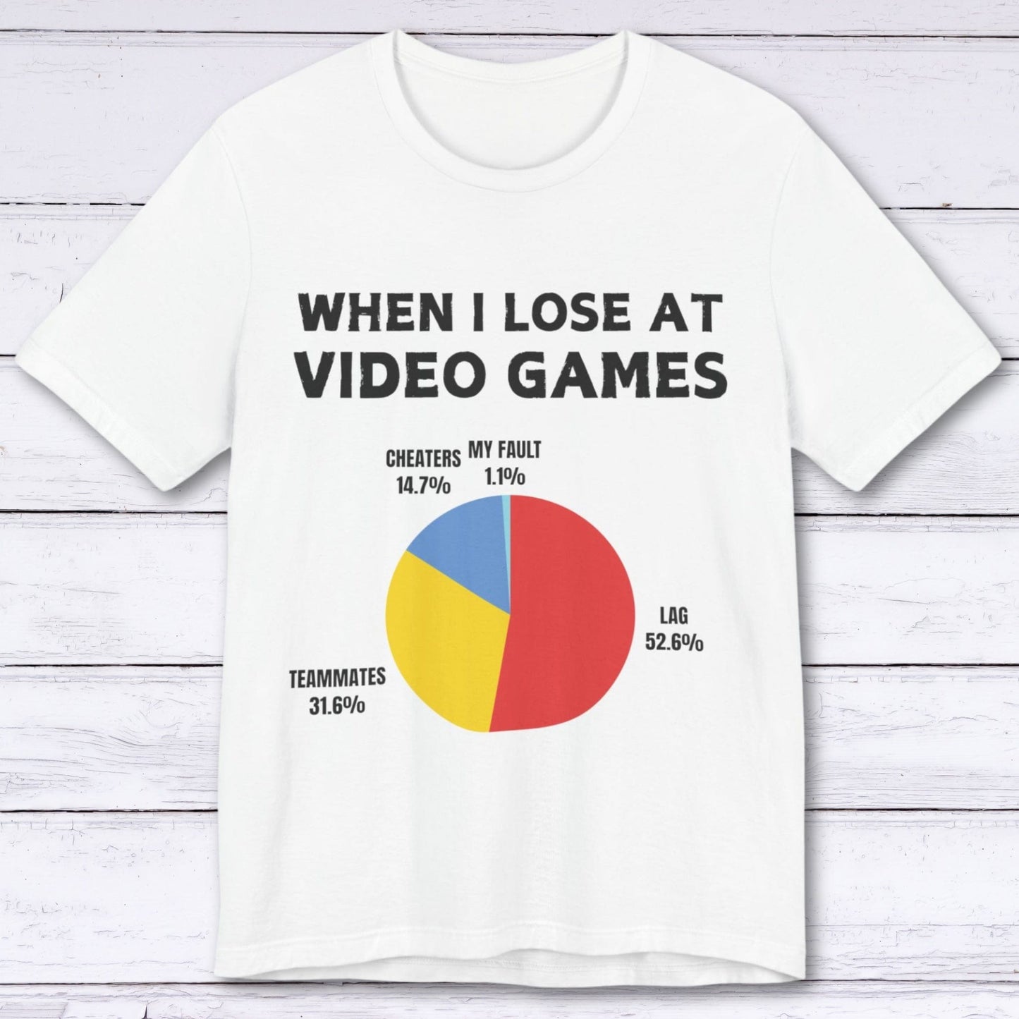 T-Shirt White / S Gamers Excuse Pie Chart T-shirt