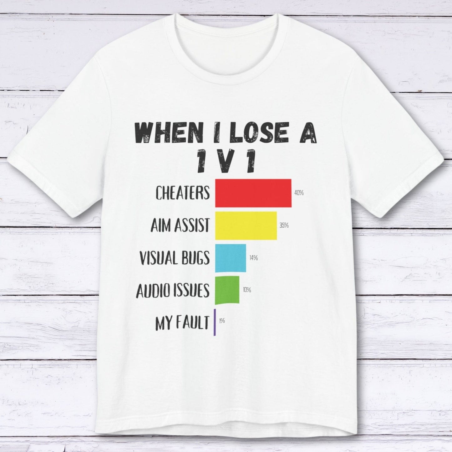 T-Shirt White / S When I Lose a 1 Vs 1 Gamer T-shirt