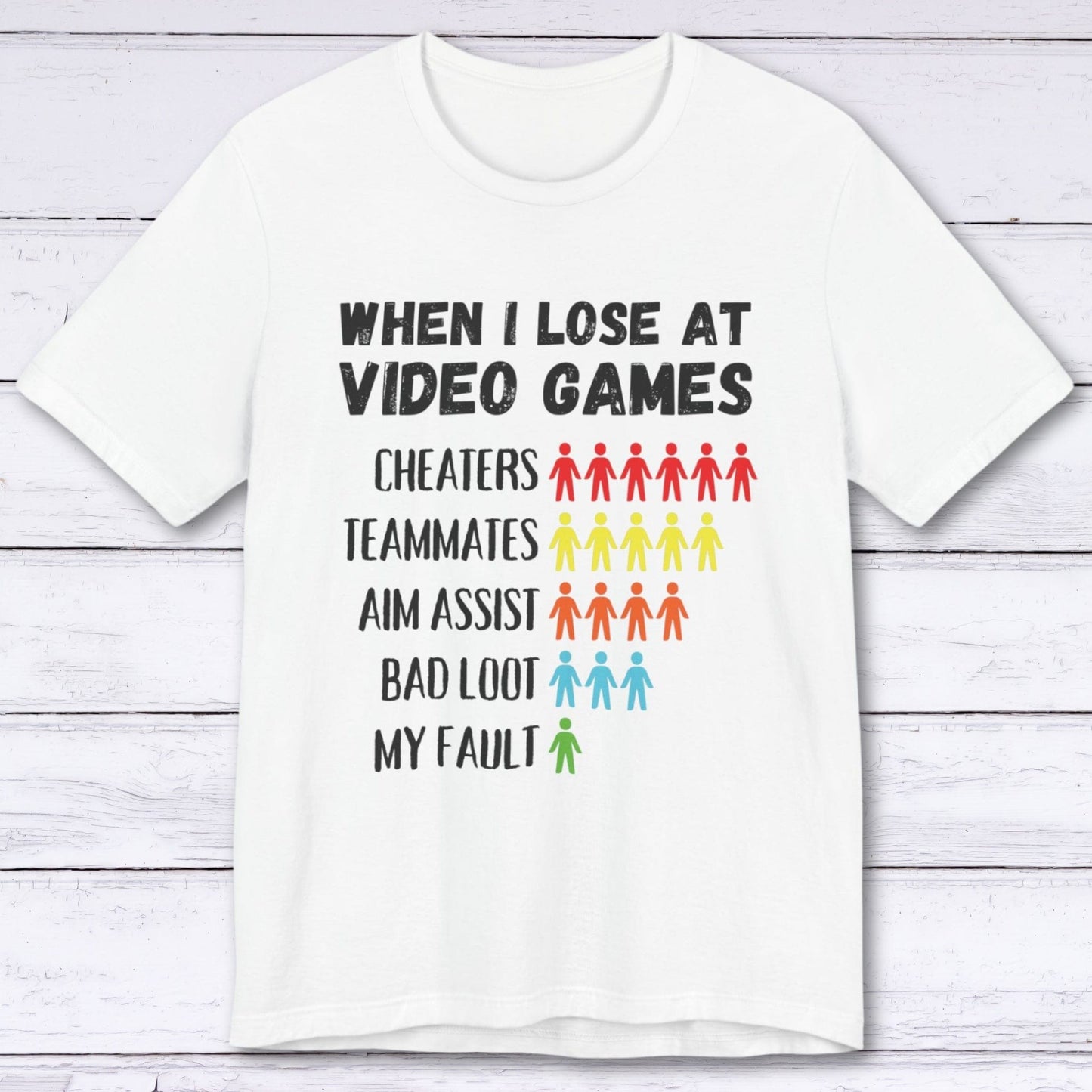 T-Shirt White / S When I Lose At Video Games (Pictograph 2nd Edition) T-shirt